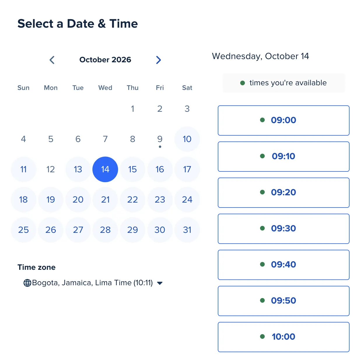 The Stepping Stones scheduling calendar