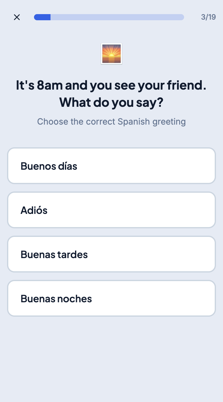Greeting practice in the companion app