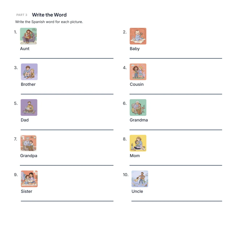 Early Learners printable worksheets example